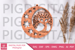 Laser Cut Tree &amp; Woman Ornament SVG Bund Product Image 8