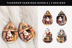 Funny Santa Teardrop Earring Sublimation PNG Bundle Product Image 8