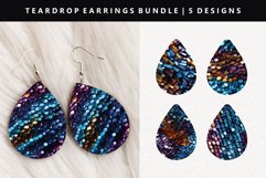 Sequin Teardrop Earring Sublimation PNG Design Product Image 1