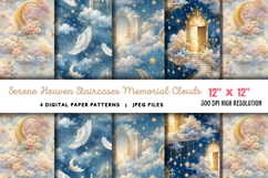 Serene Heaven Staircases Memorial Clouds JPG Product Image 1