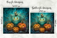 Halloween Lunch Bag Sublimation | Creepy Vintage Pumpkins Product Image 2