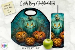 Halloween Lunch Bag Sublimation | Creepy Vintage Pumpkins Product Image 1
