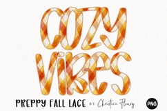 Preppy Plaid Fall Lace PNG Alphabet | Sublimation Font Product Image 2