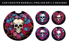 Skull Keychain And Car Coaster Sublimation Design Product Image 1