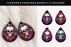 Skull Teardrop Earring Sublimation PNG Bundle Product Image 8
