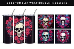 Skull 20oz Tumbler Wrap | Sublimation PNG Design Product Image 1