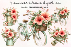 Summer Hibiscus Clipart PNG Product Image 1