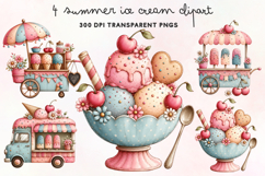 Summer Ice Cream Clipart PNG Product Image 1