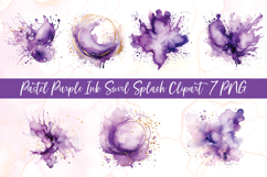 Pastel Purple Ink Swirl Splash Clipart Product Image 1