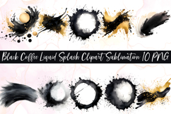 Black Coffee Liquid Splash Clipart Sublimation Product Image 1