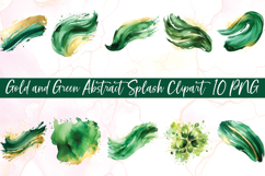 Gold and Green Abstract Splash Clipart Product Image 1