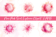 Neon Pink Swirl Explosion Clipart Product Image 1