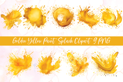 Golden Yellow Paint Splash Clipart Product Image 1