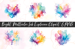 Bright Multicolor Ink Explosion Clipart Sublimation PNG Product Image 1