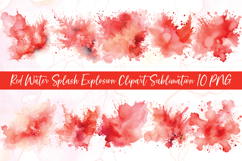 Red Water Splash Explosion Clipart Sublimation Product Image 1