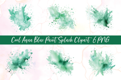 Cool Aqua Blue Paint Splash Clipart Product Image 1
