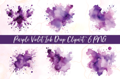 Purple Violet Ink Drop Clipart Product Image 1