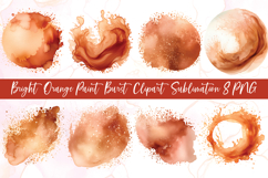 Bright Orange Paint Burst Clipart Sublimation Product Image 1