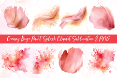 Creamy Beige Paint Splash Clipart Sublimation Product Image 1