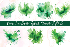 Mint Lime Burst Splash Clipart Product Image 1