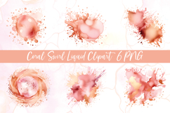 Coral Swirl Liquid Clipart Product Image 1