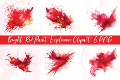 Bright Red Paint Explosion Clipart Product Image 1