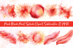 Peach Blush Paint Splash Clipart Sublimation Product Image 1
