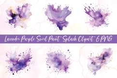 Lavender Purple Swirl Paint Splash Clipart Product Image 1