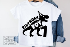 TRex 7th Birthday Boy SVG - Seven Dinosaur Shirt Clipart PNG Product Image 4