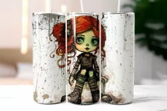 Halloween Voodoo Doll Tumbler Wrap | Vintage Doll Tumbler Product Image 2