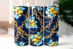 Floral Tumbler Wrap | Elegant Floral Silk Fabric Texture Product Image 2