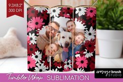 Retro Photo Tumbler PNG - Flowers Picture Tumbler Wrap Product Image 1