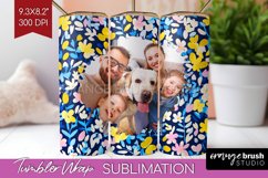 Retro Photo Tumbler PNG - Flowers Picture Tumbler Wrap Product Image 1