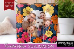 Retro Photo Tumbler PNG - Flowers Picture Tumbler Wrap Product Image 1