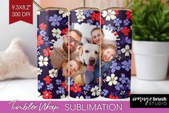 Retro Photo Tumbler PNG - Flowers Picture Tumbler Wrap Product Image 1