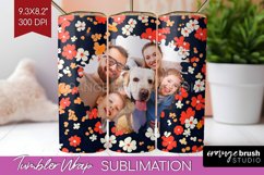 Retro Photo Tumbler PNG - Flowers Picture Tumbler Wrap Product Image 1