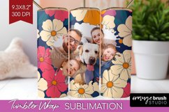 Retro Photo Tumbler PNG - Flowers Picture Tumbler Wrap Product Image 1