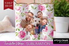 Retro Photo Tumbler PNG - Flowers Picture Tumbler Wrap Product Image 1