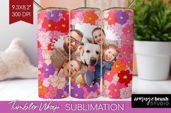 Retro Photo Tumbler PNG - Flowers Picture Tumbler Wrap Product Image 1
