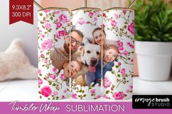 Retro Photo Tumbler PNG - Flowers Picture Tumbler Wrap Product Image 1