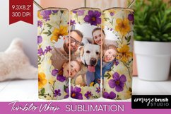 Retro Photo Tumbler PNG - Flowers Picture Tumbler Wrap Product Image 1