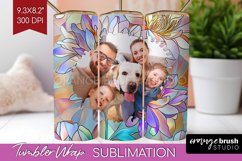 Stained Glass Photo Tumbler PNG - Flowers Picture Tumbler Product Image 1