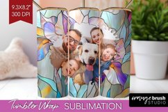 Stained Glass Photo Tumbler PNG - Flowers Picture Tumbler Product Image 1