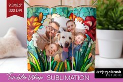 Stained Glass Photo Tumbler PNG - Flowers Picture Tumbler Product Image 1