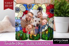 Stained Glass Photo Tumbler PNG - Flowers Picture Tumbler Product Image 1