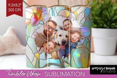 Stained Glass Photo Tumbler PNG - Flowers Picture Tumbler Product Image 1