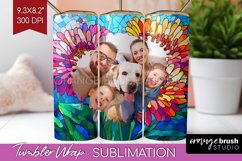 Stained Glass Photo Tumbler PNG - Flowers Picture Tumbler Product Image 1