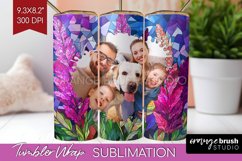 Stained Glass Photo Tumbler PNG - Flowers Picture Tumbler Product Image 1
