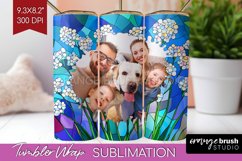 Stained Glass Photo Tumbler PNG - Flowers Picture Tumbler Product Image 1