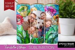 Stained Glass Photo Tumbler PNG - Flowers Picture Tumbler Product Image 1